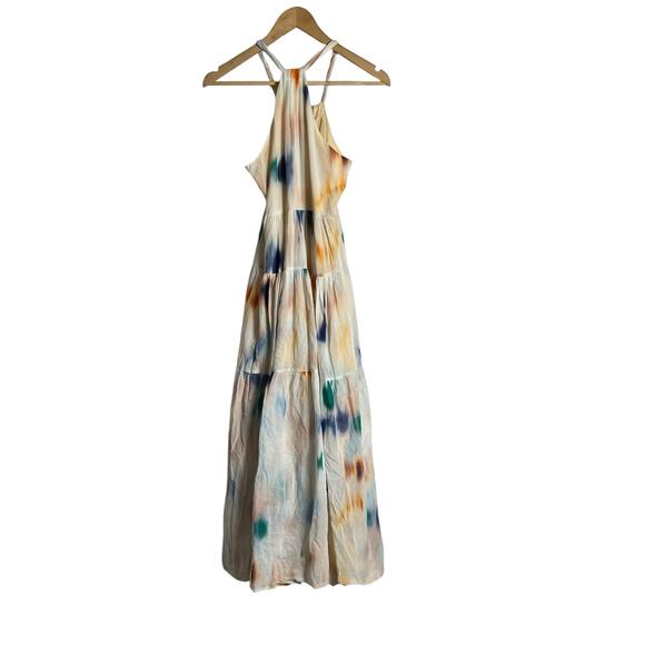 Joie Marcy Cream Tie Dye Printed Keyhole Sleeveless Halter Midi Dress Size XS - Picture 15 of 15